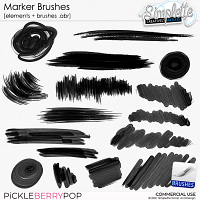 Marker Brushes (CU elements + brushes abr) by Simplette