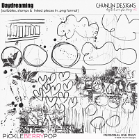 Daydreaming - scribbles, stamps & inked pieces in .png format