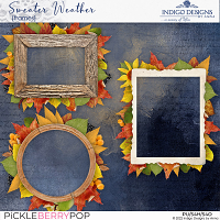 Sweater Weather Frame with Leaves by Indigo Designs