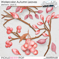Watercolor Autumn Leaves (CU elements) pack 2