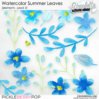 Watercolor Summer Leaves (CU) pack 2