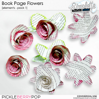 Book page Flowers (CU elements) pack 1