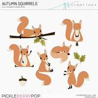 Autumn Squirrels CU Layered Templates (CU)