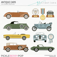 Antique Cars Layered Templates (CU)