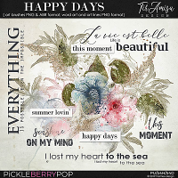 Happy Days ~ watercolor brushes and word art