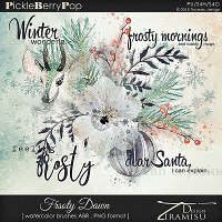 Frosty Dawn ~ watercolor brushes  and word art by Tiramisu design  