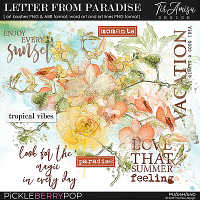 Letter From Paradise~ watercolor brushes and word art 