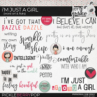 I'm Just a Girl: Word Art & Flairs