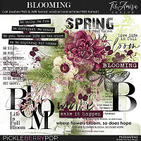 Blooming ~ brushes and word art 