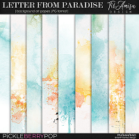 Letter From Paradise ~ artistic background papers by Tiramisu design 