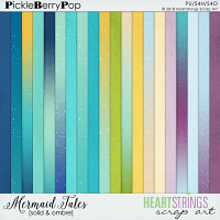 Mermaid Tales Solid & Ombre Papers {Heartstrings Scrap Art}