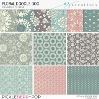 Floral Doodle Doo Layered Patterns (CU)