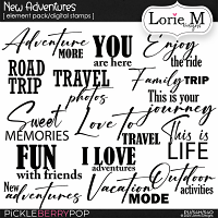 New Adventures Digital Stamps/Wordarts