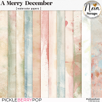 A Merry December - Watercolor Papers - by Neia Scraps