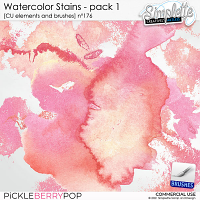 Watercolor Stains (CU elements and brushes) 176 by Simplette