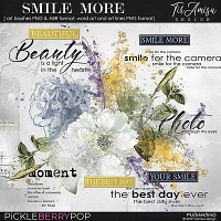 Smile More ~ watercolor brushes and word art  