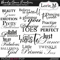 Beauty Grace Emotion Digital Stamps/Wordarts