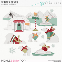 Winter Bears Layered Templates (CU)