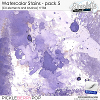 Watercolor Stains (CU elements and brushes) 186 by Simplette