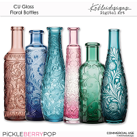 CU Glass Floral Bottles