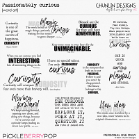 Passionately curious - word art 