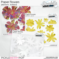 Paper Flowers (CU elements) BUNDLE