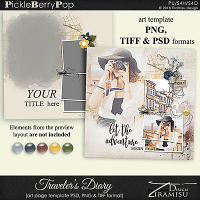 Traveler's Diary ~ art page template 1 by Tiramisu design  