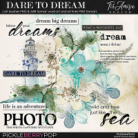 Dare to Dream ~ watercolor brushes and word art  