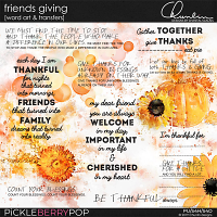 Friends giving - word art & transfers