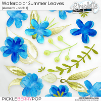 Watercolor Summer Leaves (CU) pack 1