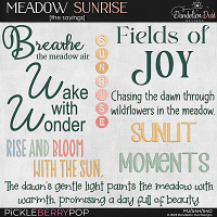 Meadow Sunrise: Sayings