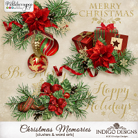 Christmas Memories Clusters & Word Arts by Indigo Designs