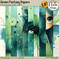 Green Fantasy Papers - CU - by Neia Scraps