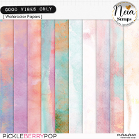 Good Vibes Only - Watercolor Papers  - by Neia Scraps