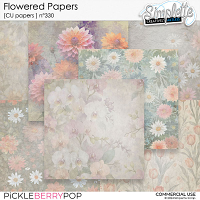 Flowered papers (CU papers ) 330 by Simplette