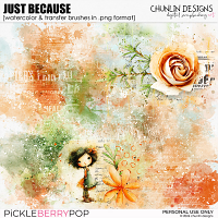 Just Because - watercolor & transfer brushes in .png format