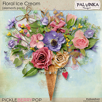 Floral Ice Cream Elements