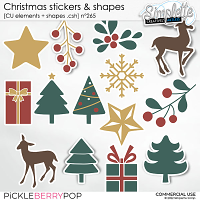 Christmas shapes and stickers (CU elements) 265 by Simplette