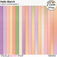 Hello March - Solid & Ombré Papers - by Neia Scraps
