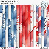 French Riviera Watercolor Papers by Ilonka's Designs