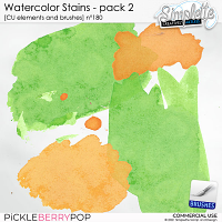 Watercolor Stains (CU elements and brushes) 180 by Simplette