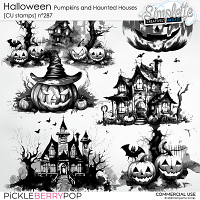 Halloween Pumpkins and Haunted Houses (CU stamps) 287 by Simplette