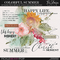 Colorful Summer ~ watercolor brushes and word art 