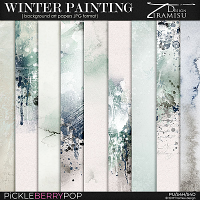 Winter Painting ~ artistic background papers by Tiramisu design  