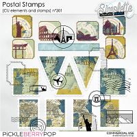 Postal Stamps (CU elements) 301 by Simplette