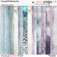 Snowfall Memories - Watercolor Papers - by Neia Scraps