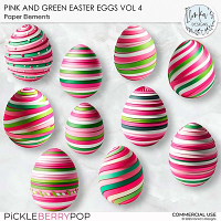 CU Pink And Green Paper Easter Eggs Vol 4 by Ilonka's Designs