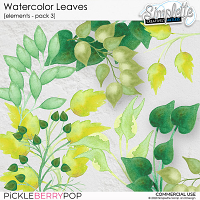 Watercolor Leaves (CU elements) pack 3