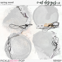 Spring Mood Clipping Masks & Stitched Torn Pieces of Papers