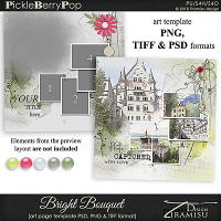 Bright Bouquet ~ art page template 1 by Tiramisu design  